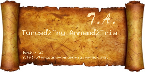 Turcsány Annamária névjegykártya